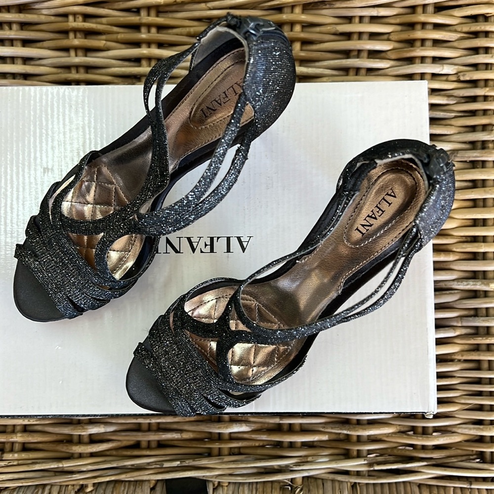 Alfani heels, gunmetal sparkle, size 7.5
